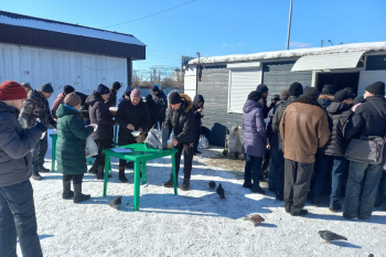 В курганском «Сквере милосердия» нуждающихся угощали блинами