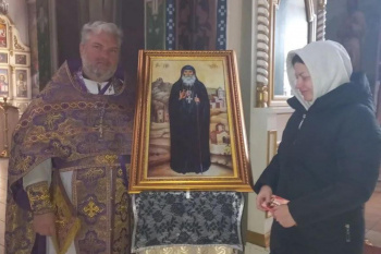 Во Введенский храм передали икону преподобного Гавриила Самтаврийского