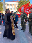 Курганские священники приняли участие во встрече с участниками патриотического автомарша «Дорогами сибирской славы: Красноярск-Брест-2021» 