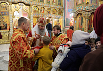 В престольный праздник Александро-Невского кафедрального собора прошла Литургия двух архиереев