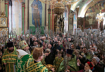 Митрополит Даниил в праздник Входа Господня в Иерусалим освятил вербы в Александро-Невском соборе