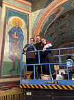 Волонтёры Александро-Невского кафедрального собора Кургана продолжают работы по очистке храма копоти
