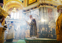 Митрополит Даниил в Храме Христа Спасителя сослужил Святейшему Патриарху Кириллу в семнадцатую годовщину его интронизации