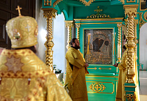 В день памяти святителя Агафангела митрополит Даниил совершил Литургию в Казанской Чимеевской обители