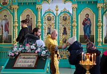 В день памяти святителя Агафангела митрополит Даниил совершил Литургию в Казанской Чимеевской обители