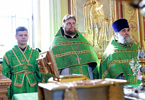 В праздник Входа Господня в Иерусалим митрополит Даниил освятил вербы в Александро-Невском соборе