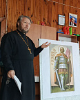 Священник рассказал жителям села о небесном покровителе Курганской епархии