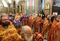 В престольный праздник Александро-Невского кафедрального собора прошла Литургия двух архиереев