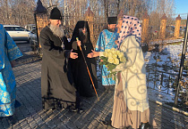 В возрожденном храме Чимеевского монастыря прошла первая архиерейская Литургия и освящение нового иконостаса