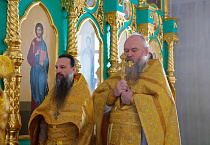 В день памяти святителя Агафангела митрополит Даниил совершил Литургию в Казанской Чимеевской обители