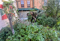 В Кургане 8-классники навели порядок на прихрамовой территории
