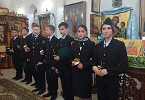 Ученики кадетского класса побывали в храме микрорайона Рябково