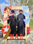 В митинге, посвященному Дню Победы,  приняли участие священники храма села Половинное