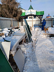 В новом Казанском храме Чимеевского монастыря продолжаются работы по благоустройству