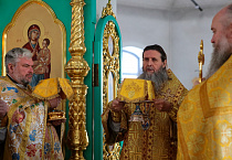 В день памяти святителя Агафангела митрополит Даниил совершил Литургию в Казанской Чимеевской обители