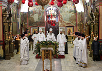 В Александро-Невском соборе совершена Литургия с участием трёх архиереев
