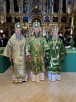 Митрополит Даниил сослужил Святейшему Патриарху Кириллу в день памяти преподобного Сергия Радонежского