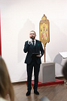 В Кургане священник-участник СВО, выступил в музее на открытии выставки «Воинство небесное и земное»